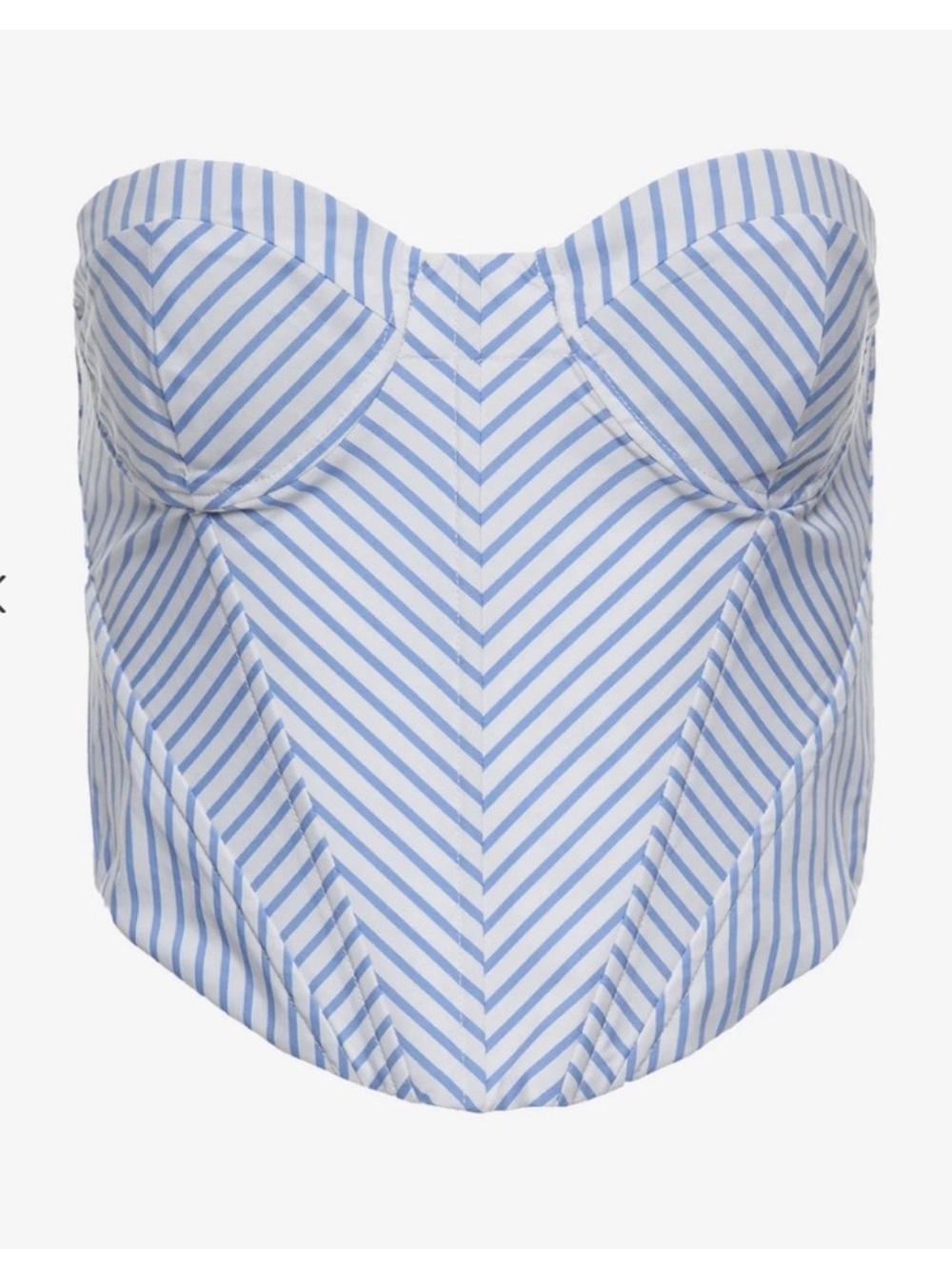 Seroya Melanie Strapless Corset Top in Light Blue Stripe - NWT
